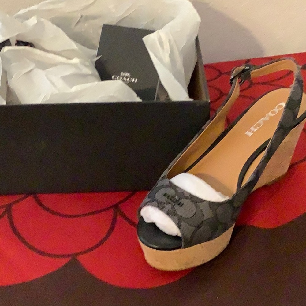 Coach wedge shoes new